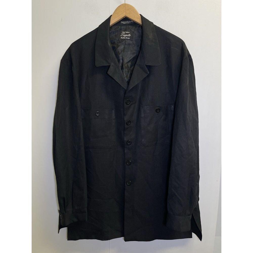 Zagretto Men's Size L Blazer Lightweight Jacket Black‎